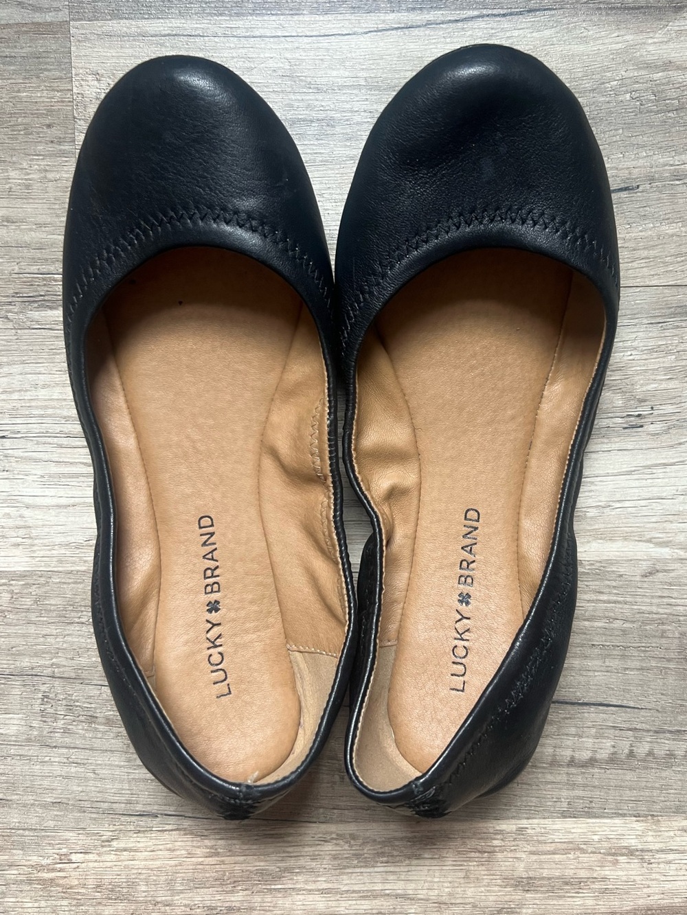 Lucky Brand Black Leather Ballet Flats